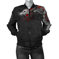 Viking Women's Bomber Jacket, Fenrir Blood RLT12 - Wonder Print Shop