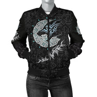 Viking Fenrir Wolf Women's Bomber Jacket RLT12 - Wonder Print Shop