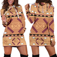 Pink Purple Pattern Native American Hoodie Dress LT10 - Wonder Print Shop