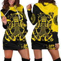 Viking Hoodie Dress, Loki Bound Triskele Rune Gold RLT12 - Wonder Print Shop