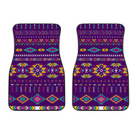 Native American Light Purple Pattern Front Car Mats Set Of 2 LT10 - Wonder Print Shop