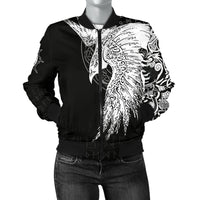 Viking Women's Bomber Jacket Mystical Raven Tattoo Special RLT12 - Wonder Print Shop