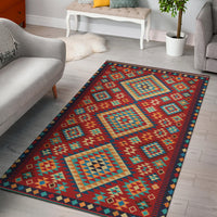 Geometric Red and Green Pattern Area Rug LT10 - Wonder Print Shop