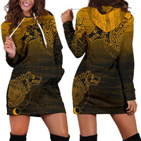 Viking Women's Hoodie Dress, Skoll and Hati RLT12 - Wonder Print Shop