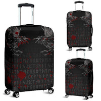 Viking Luggage Cover - Odin Huginn and Muninn Rune Blood RLT12 - Wonder Print Shop