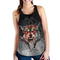 Viking Women's Racerback Tank - Fenrir Norse Wolf RLT12 - Wonder Print Shop