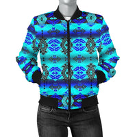 Sovereign Nation Midnight Flat Women's Bomber Jacket LT10 - Wonder Print Shop