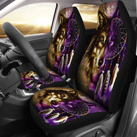 Dreamcatcher Purple Wolf Native American Car Seat Covers LT10 - Wonder Print Shop