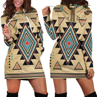Southwest Symbol Native American Hoodie Dress LT10 - Wonder Print Shop