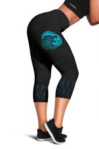 viking-womens-capris-fenrir-wolf-cyan