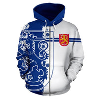 Finland Flag Zip Up Hoodie Mystic Style - Wonder Print Shop