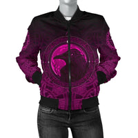 Viking Women's Bomber Jacket, Ethnic Odin Raven Pink RLT12 - Wonder Print Shop