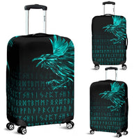 Viking Luggage Covers - The Raven Of Odin Rune Cyan RLT12 - Wonder Print Shop