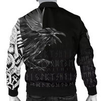 Viking Men's Bomber Jacket - The Raven Of Odin Rune RLT12 - Wonder Print Shop
