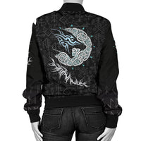 Viking Fenrir Wolf Women's Bomber Jacket RLT12 - Wonder Print Shop