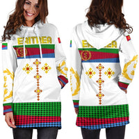 Eritrea Hoodie Dress, Eritrea Flag Round Pattern Women White - Wonder Print Shop