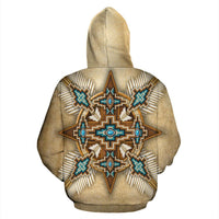 Naumaddic Arts Owl Dreamcatcher Brown Native American All Over Hoodie LT10 - Wonder Print Shop