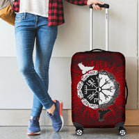 Viking Luggage Covers Raven Of Odin and Symbol Viking On Blood Background RLT12 - Wonder Print Shop