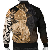 Viking Men's Bomber Jacket - Odin Raven Viking Gold RLT12 - Wonder Print Shop