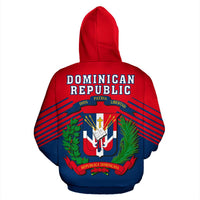Dominican Republic Hoodie Stripes Style - Wonder Print Shop