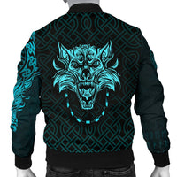 Viking Men's Bomber Jacket - Fenrir Viking Cyan 3D RLT12 - Wonder Print Shop