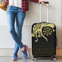 Viking Luggage Covers, Fenrir Raven and Vegvisir Tattoo Yellow RLT12 - Wonder Print Shop