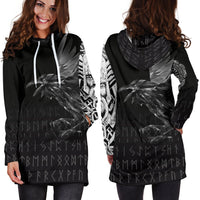 Viking Hoodie Dress The Raven Of Odin Rune RLT12 - Wonder Print Shop