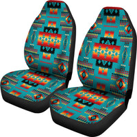 Blue Native Tribes Pattern Native American Car Seat Covers LT10 - Wonder Print Shop