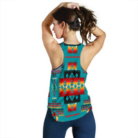 Blue Native Tribes Pattern Native American Women Racerback Tank LT10 - Wonder Print Shop