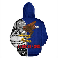 American Samoa All Over Zip Up Hoodie Polynesian Shoulder Style - Wonder Print Shop