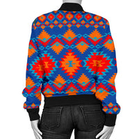 Red and Yellow Geometric Women's Bomber Jacket LT10 - Wonder Print Shop