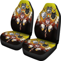 4 Wolves Warriors Native American Pride Car Seat Covers LT10 - Wonder Print Shop