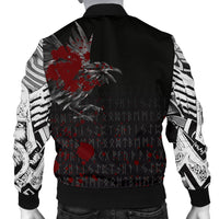 Viking Men's Bomber Jacket - The Raven Of Odin Rune Blood RLT12 - Wonder Print Shop