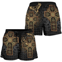 viking-womens-shorts-odins-celtic-raven-tattoo