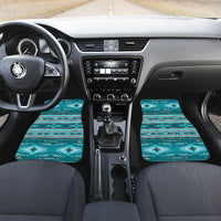 Native American Blue Light Pattern Front and Back Car Mats Set Of 4 LT10 - Wonder Print Shop