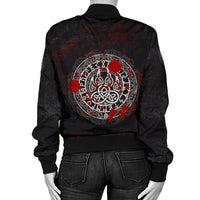 Viking Women's Bomber Jacket - Viking Bear Claws Blood Tattoo RLT12 - Wonder Print Shop