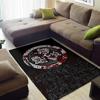 Viking Area Rug Fierce Blood Wolf Symbol Of A Viking Nordic RLT12 - Wonder Print Shop