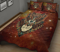 Brown Galaxy Wolf Native American Quilt Bed Set LT10 - Wonder Print Shop