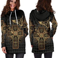 Viking Hoodie Dress Odin's Celtic Raven Tattoo RLT12 - Wonder Print Shop