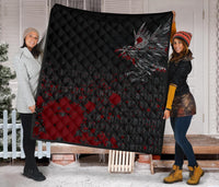 Viking Premium Quilt - The Raven Of Odin Rune Blood RLT12 - Wonder Print Shop