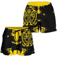 viking-womens-shorts-loki-bound-triskele-rune-gold