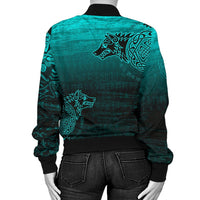 Viking Women's Bomber Jacket, Skoll and Hati RLT12 - Wonder Print Shop