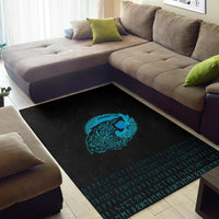 Viking Area Rug Fenrir Wolf Cyan RLT12 - Wonder Print Shop