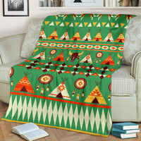green-bison-pattern-blanket