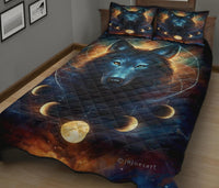 Moon Eclipse and Wolf Native American Quilt Bed Set LT10 - Wonder Print Shop