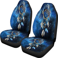 Blue Galaxy Dreamcatcher Native American Car Seat Covers LT10 - Wonder Print Shop