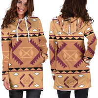 Pink Purple Pattern Native American Hoodie Dress LT10 - Wonder Print Shop