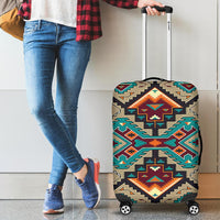 Tribe Blue Pattern Native American Luggage Covers LT10 - Wonder Print Shop