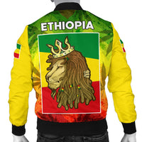 Ethiopia Bomber Jacket Rasta Lion King Flag Men - Wonder Print Shop