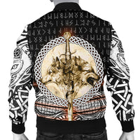 Viking Men's Bomber Jacket - Wolf and Vikings Tattoo 3D RLT12 - Wonder Print Shop